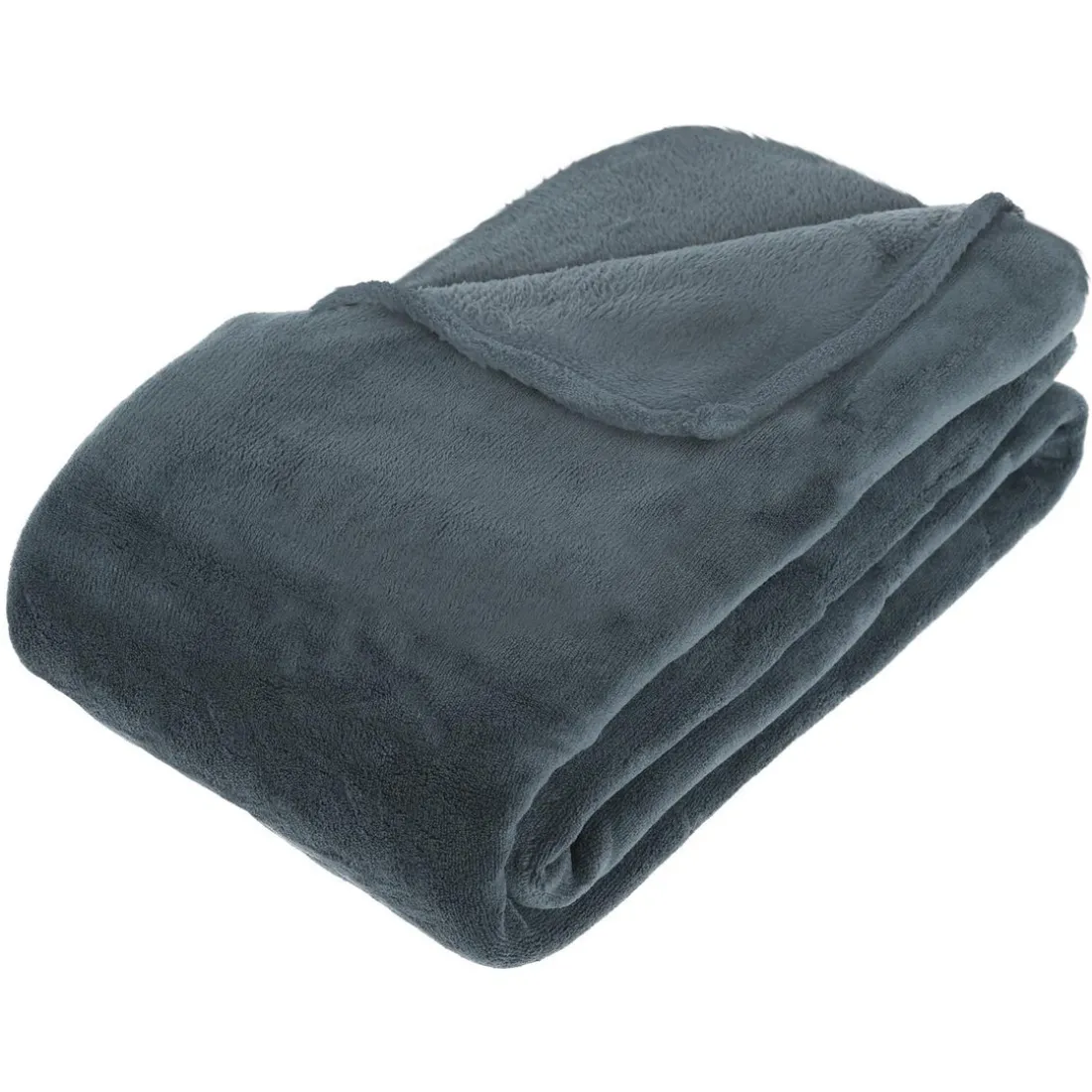 Plaid microfibre bleu orage 180x230