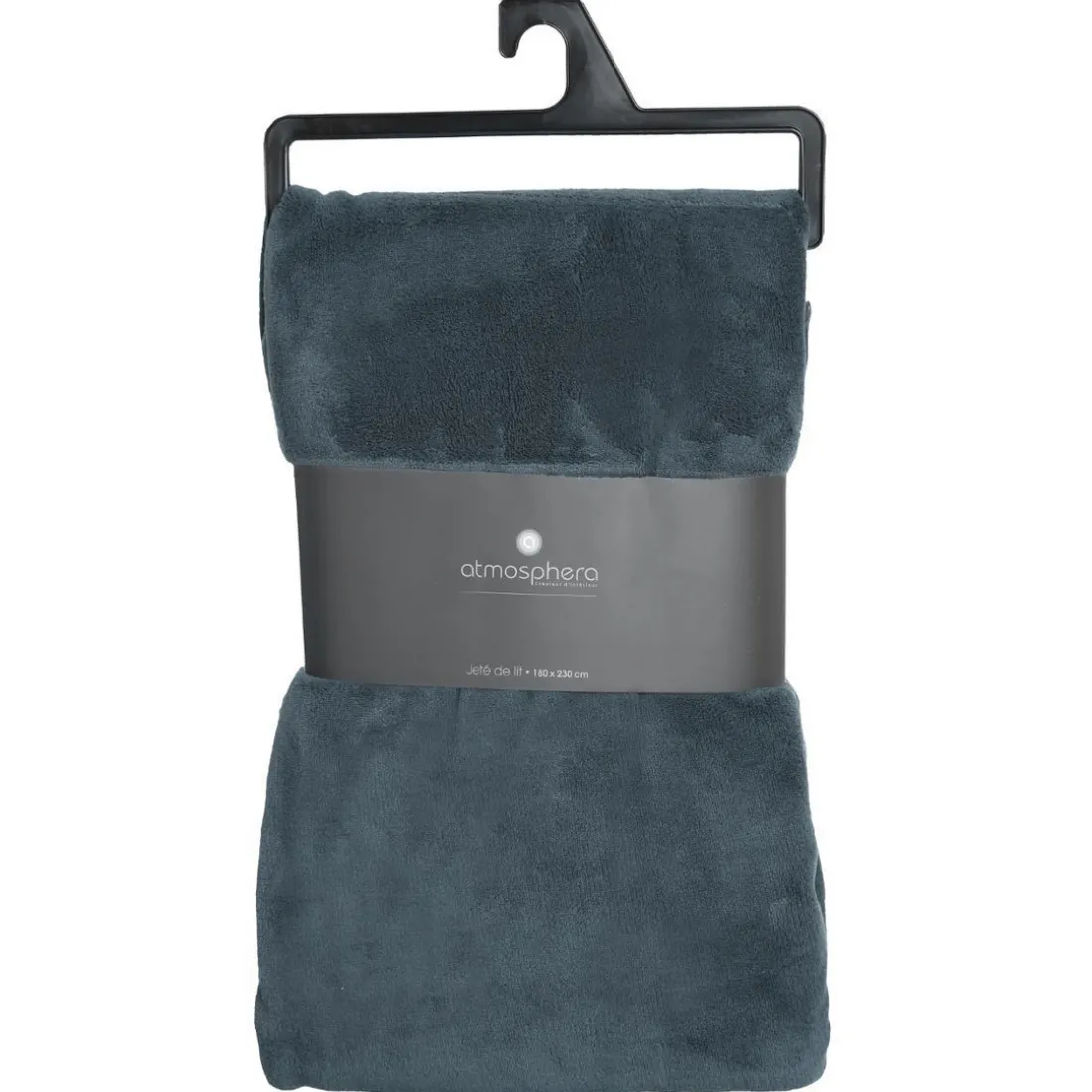Plaid microfibre bleu orage 180x230