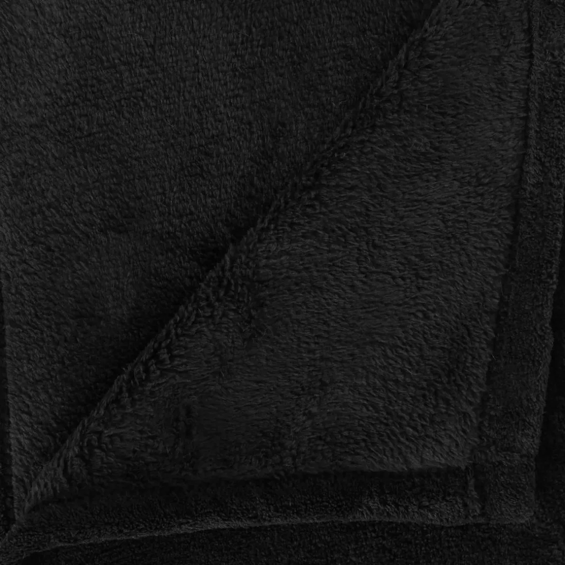 Plaid microfibre noir 130x180