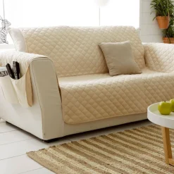 Plaid piquage carreaux Becquet - Beige
