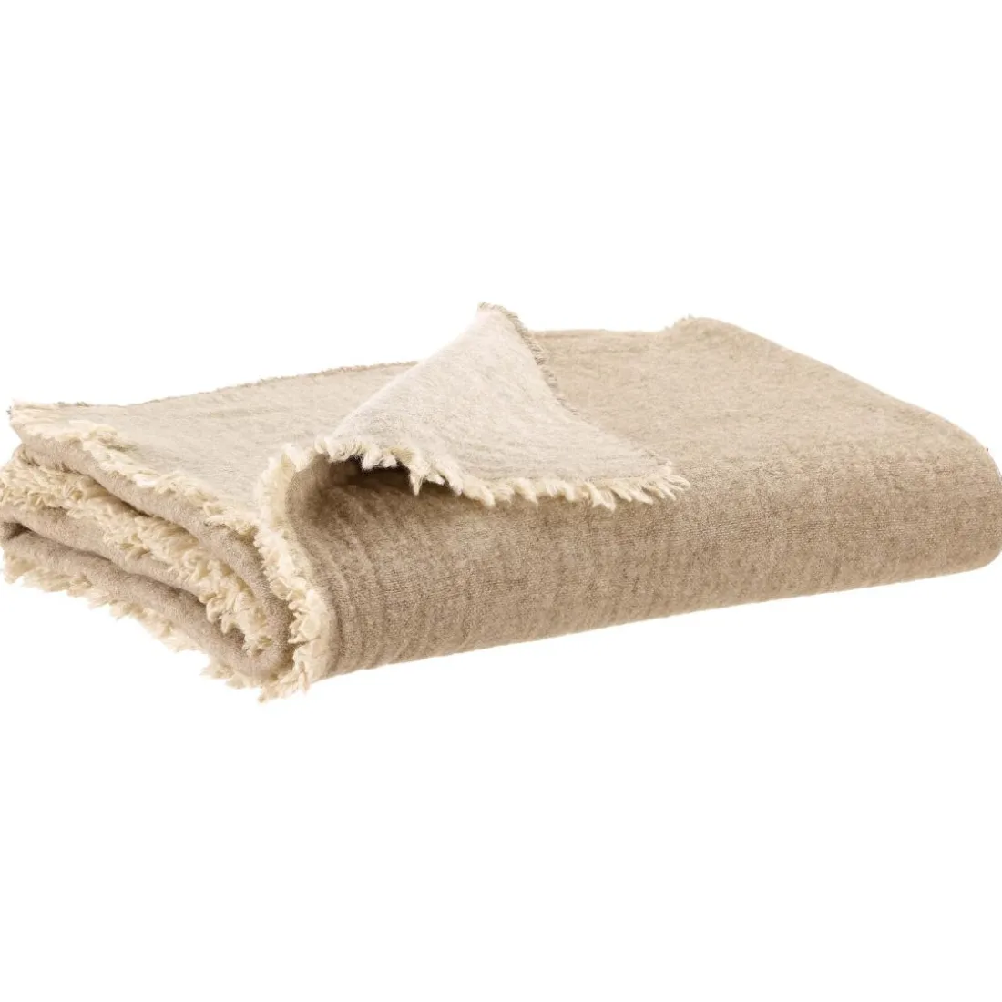 Plaid recyclé Bruna Naturel 130 x 180
