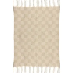 Plaid recyclé Isabel damier Nuage 130 x 160
