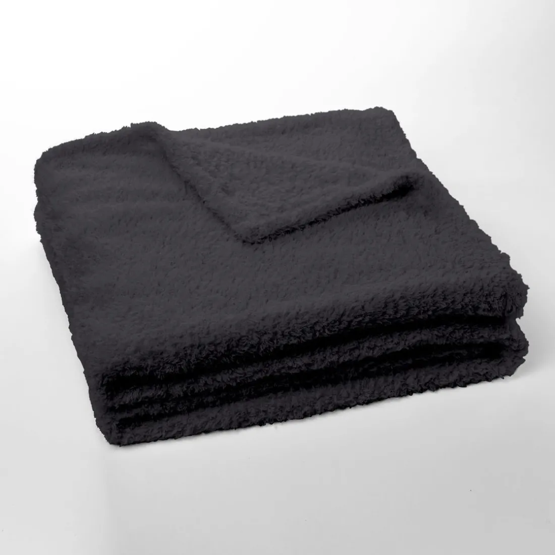 Plaid Teddy en Polyester 130 x 180 BIEN AU CHAUD Fusain