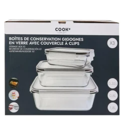 Plat en verre four avec couv hermetique x 3 MAY