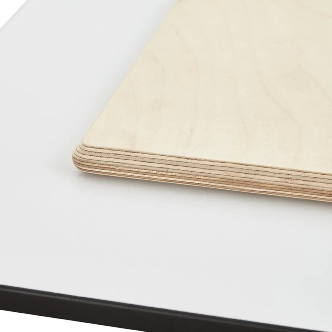 Plateau de table 'PLANO' carré blanc en résine compressée
