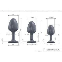 Plug anal GEISHA PLUG RUBY L - Noir Dorcel