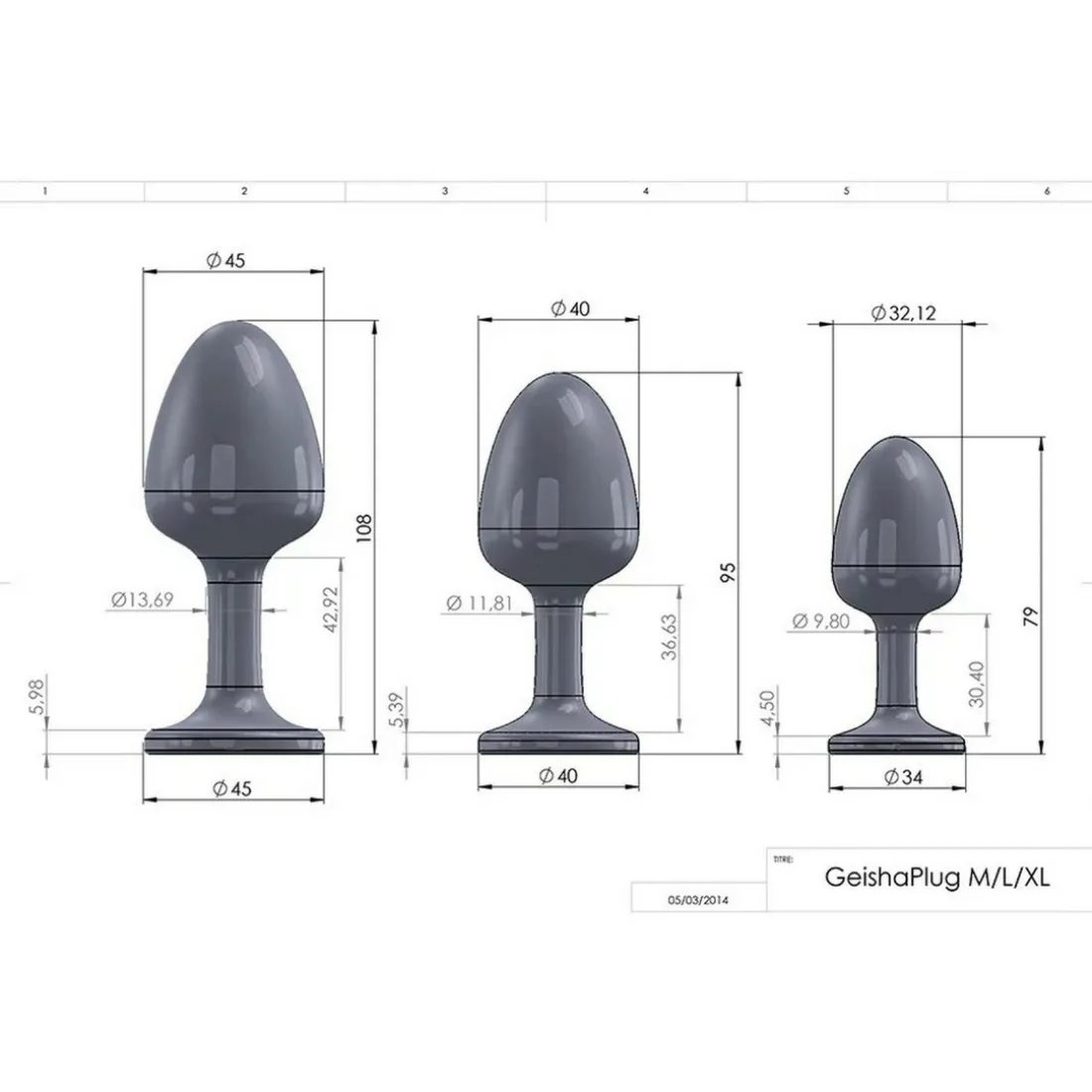 Plug anal GEISHA PLUG RUBY L - Noir Dorcel