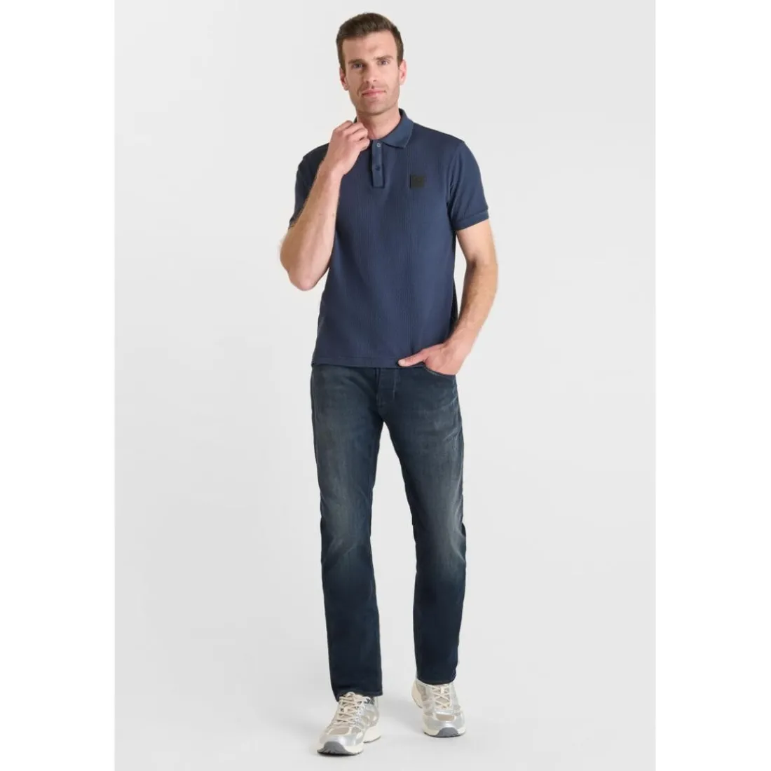 Polo ARIEL bleu Kai en coton