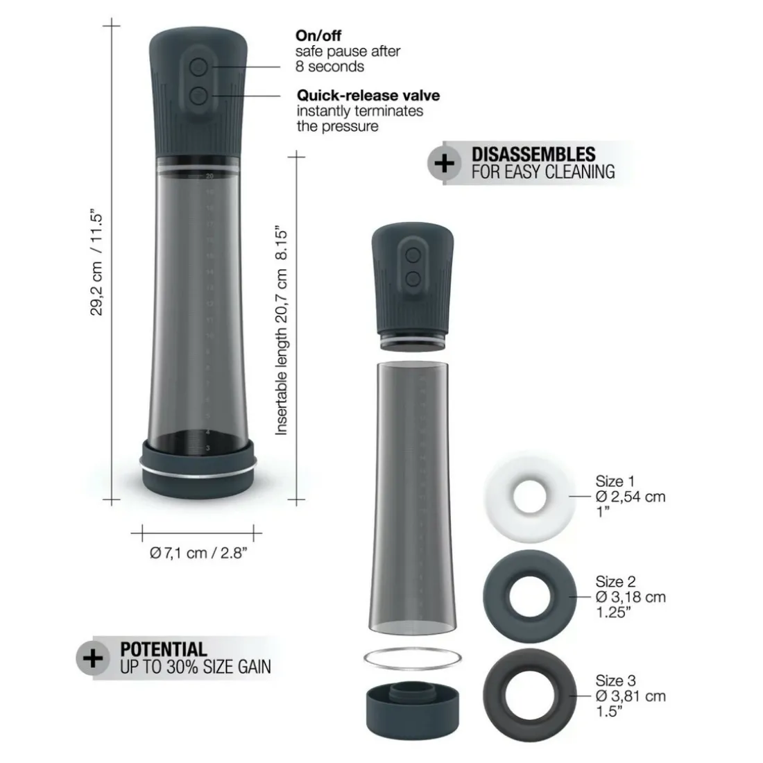 Pompe à pénis HYDRO PUMP - Noir Dorcel