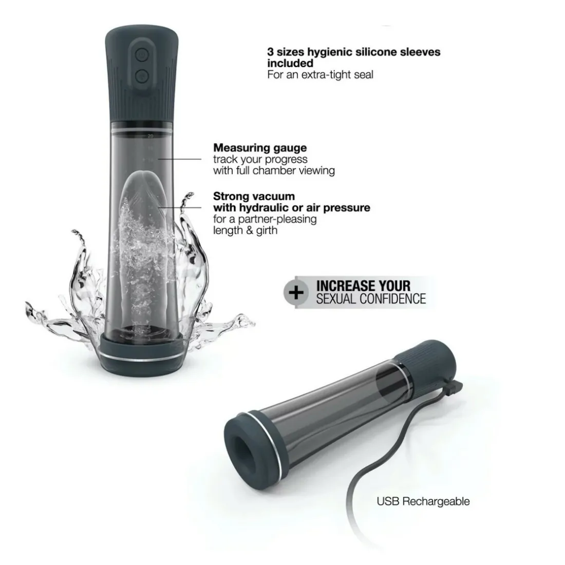 Pompe à pénis HYDRO PUMP - Noir Dorcel
