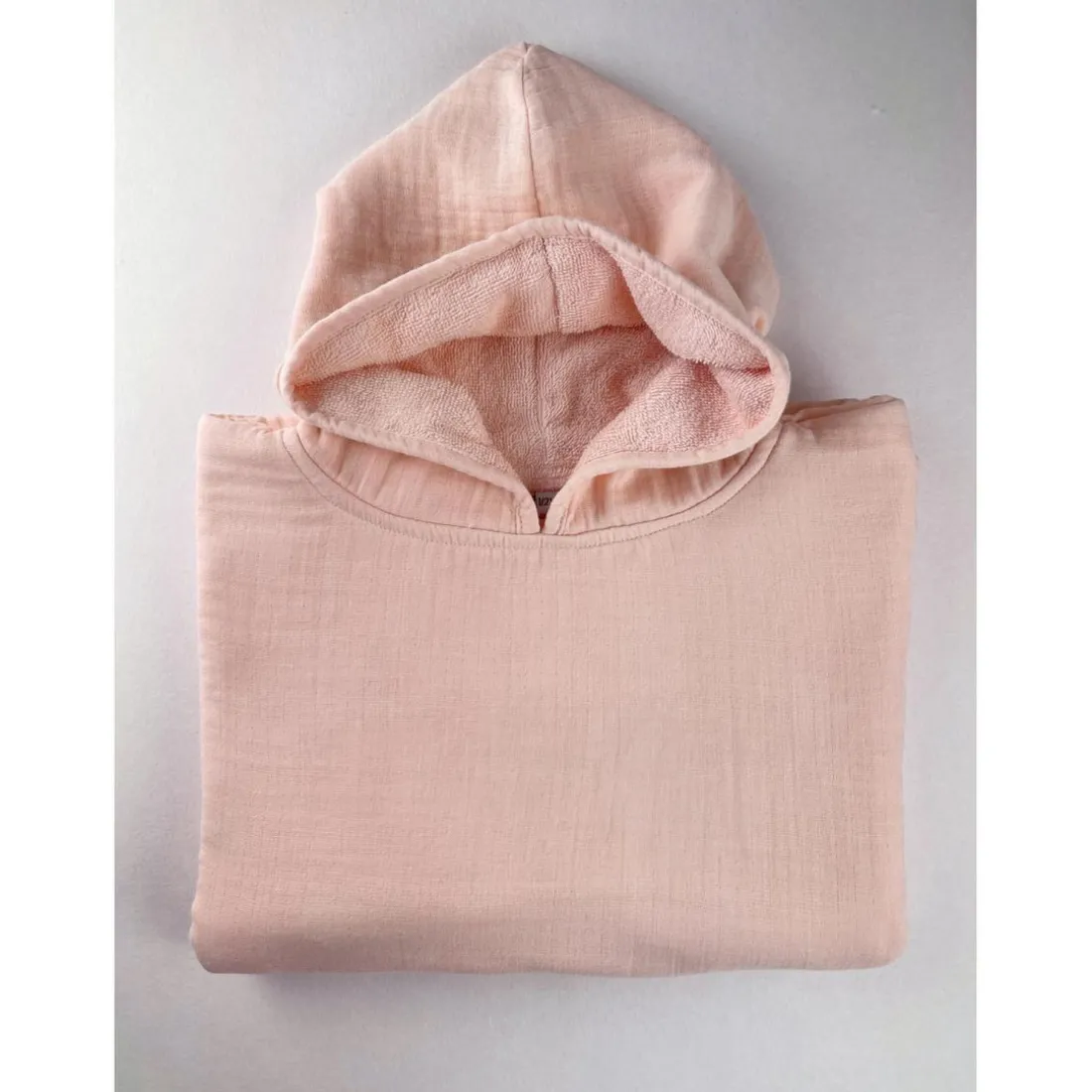 Poncho 1 et 2 ans en Coton Rose