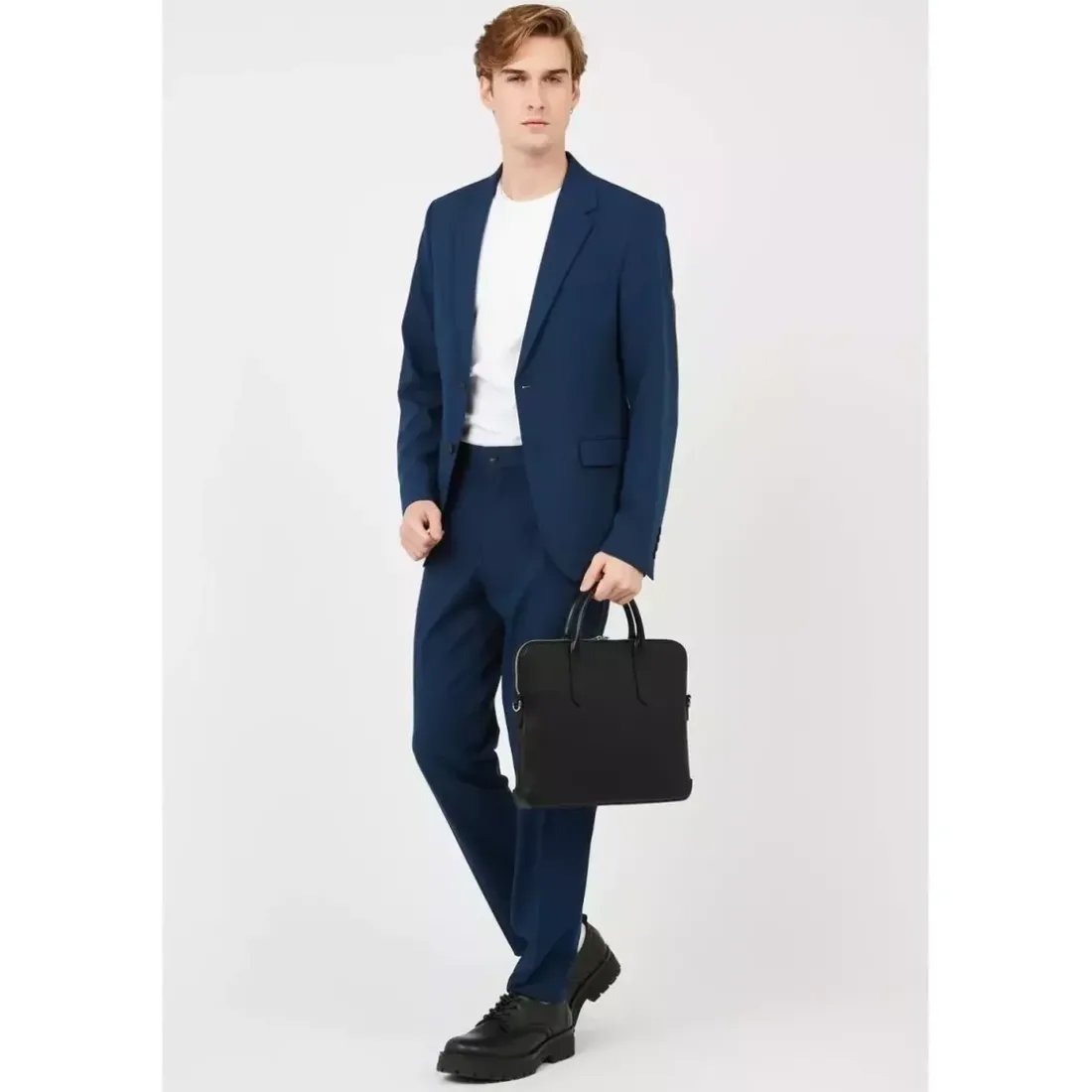 Porte Documents Zippé Noir MILANO Homme en cuir