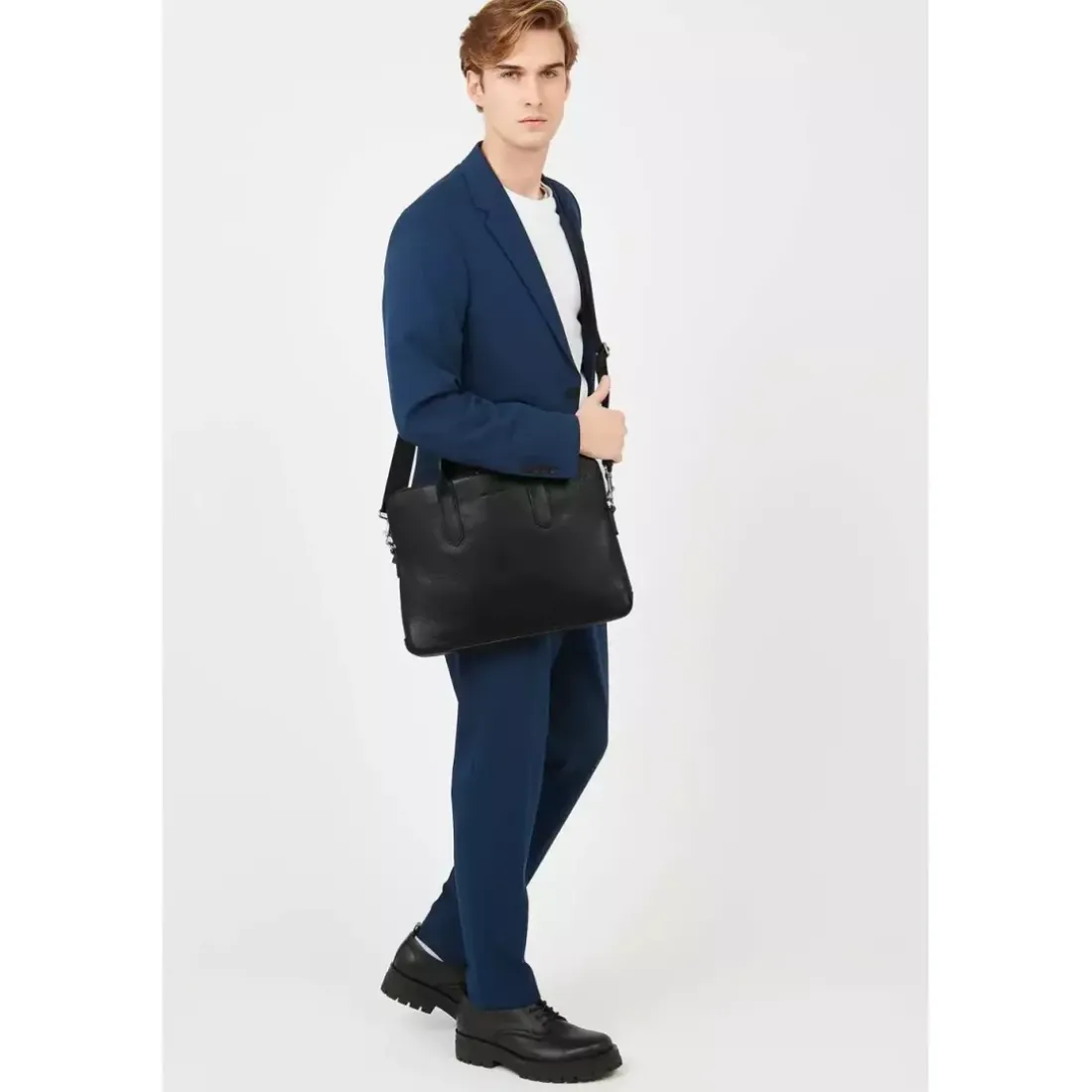 Porte Documents Zippé Noir MILANO Homme en cuir