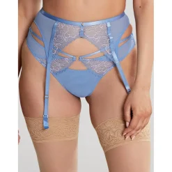 Porte Jarretelles Bleu Cléo By Panache