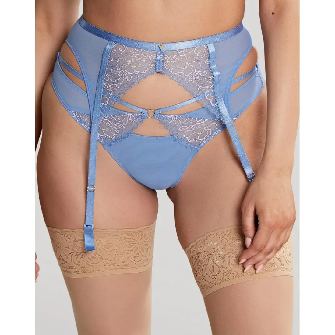 Porte Jarretelles Bleu Cléo By Panache