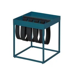 Porte magazines en Métal et Feutre Bleu MAGGA