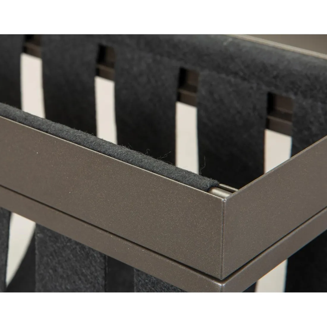 Porte magazines en Métal et Feutre Gris Anthracite MAGGA