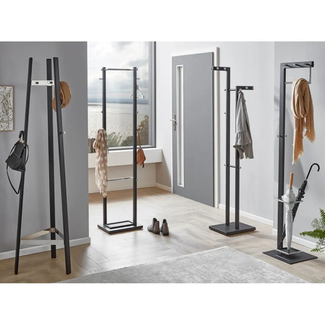 Porte Manteau en Métal Noir