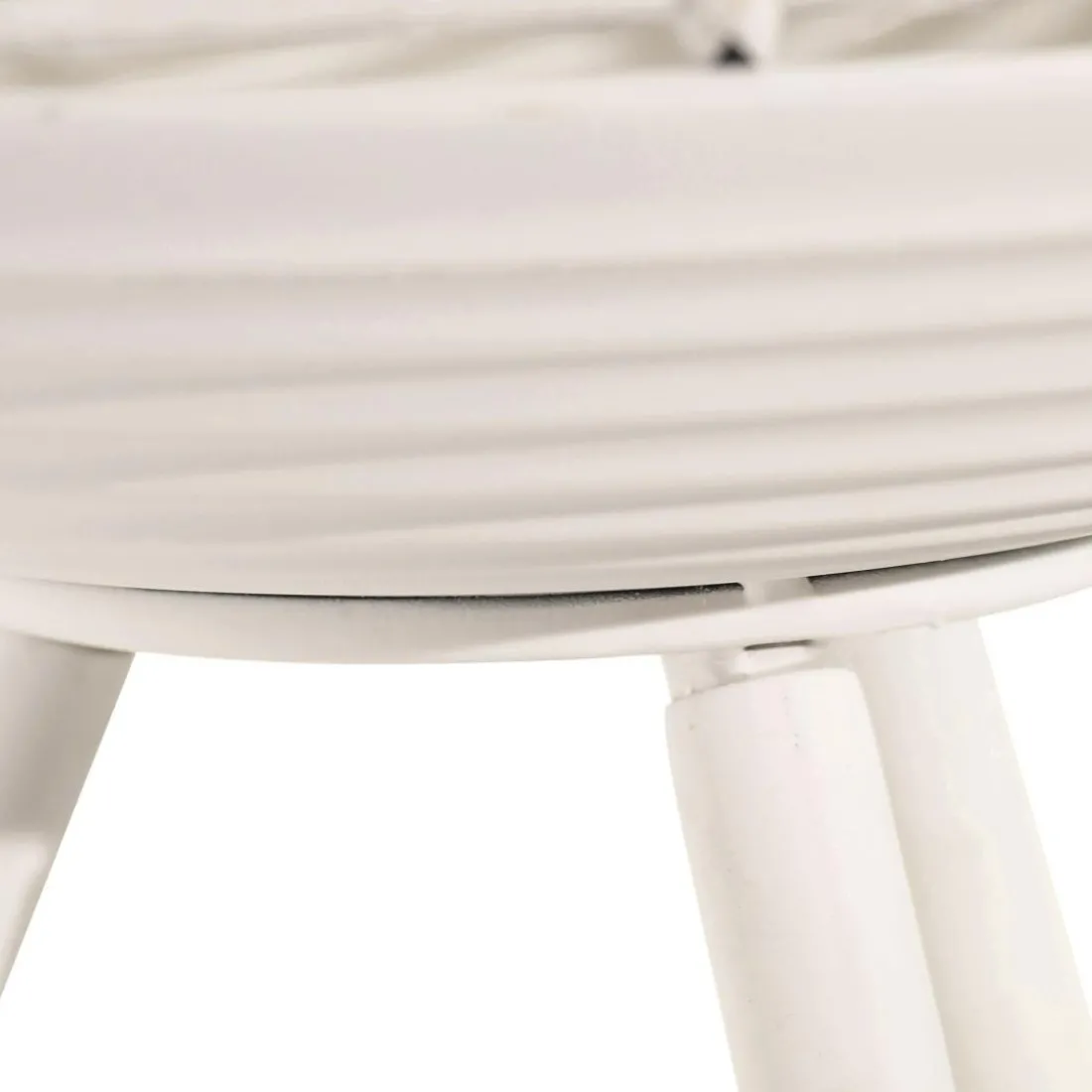 Porte plante métal rotin blanc Cando