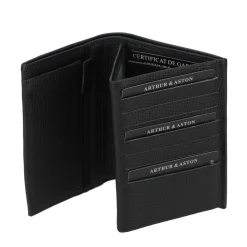Portefeuille en cuir véritable noir