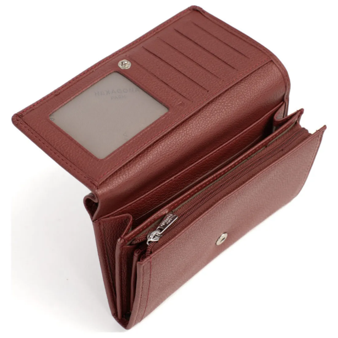 Portefeuille long Stop RFID MIRABELLE Bordeaux en cuir Vale