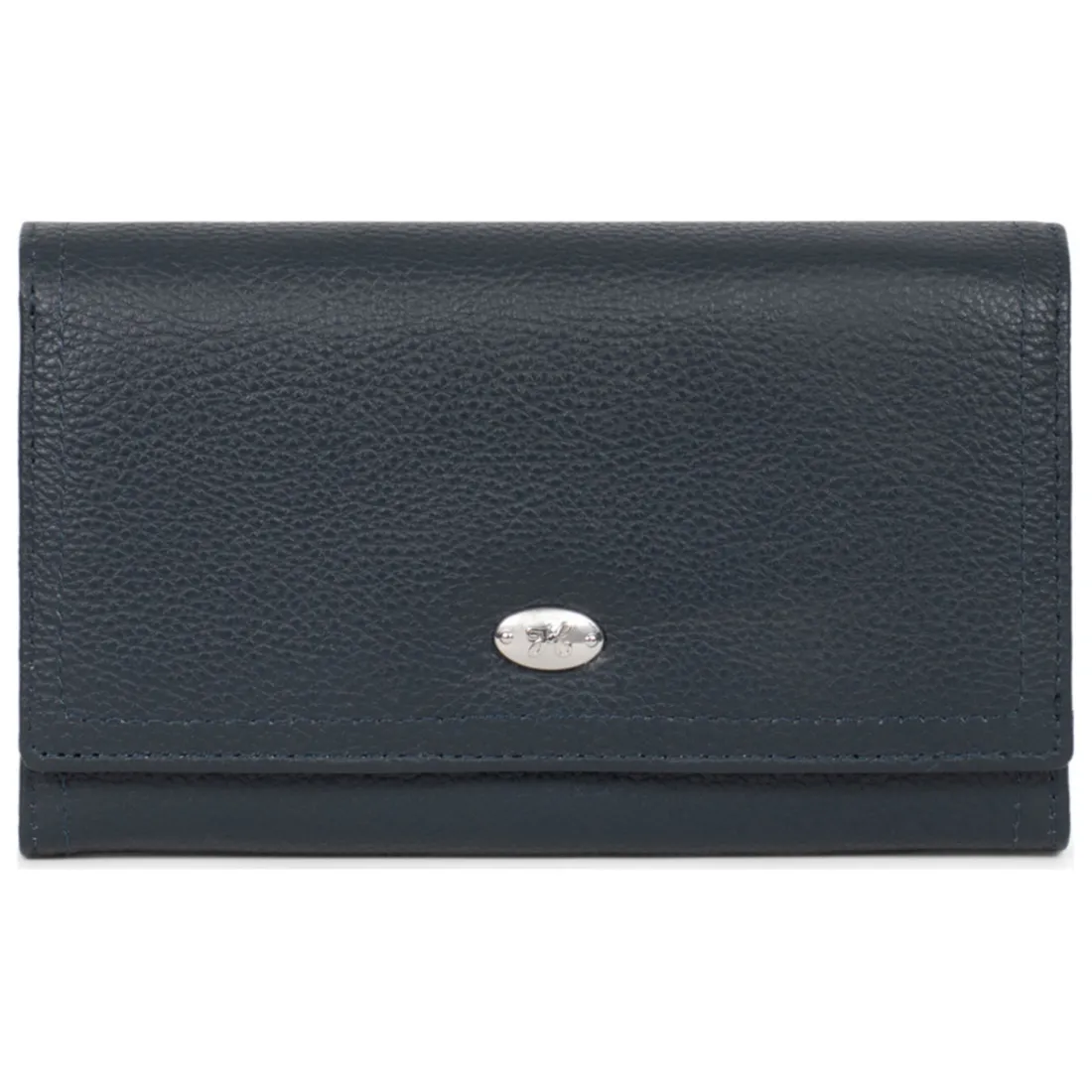 Portefeuille long Stop RFID MIRABELLE Bleu pétrole en cuir Liz