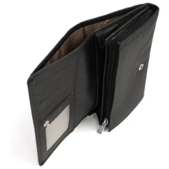 Portefeuille long Stop RFID MIRABELLE Noir en cuir Juno