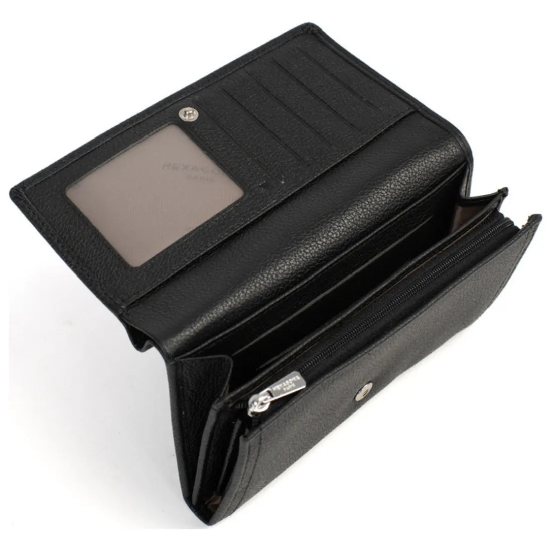 Portefeuille long Stop RFID MIRABELLE Noir en cuir Juno