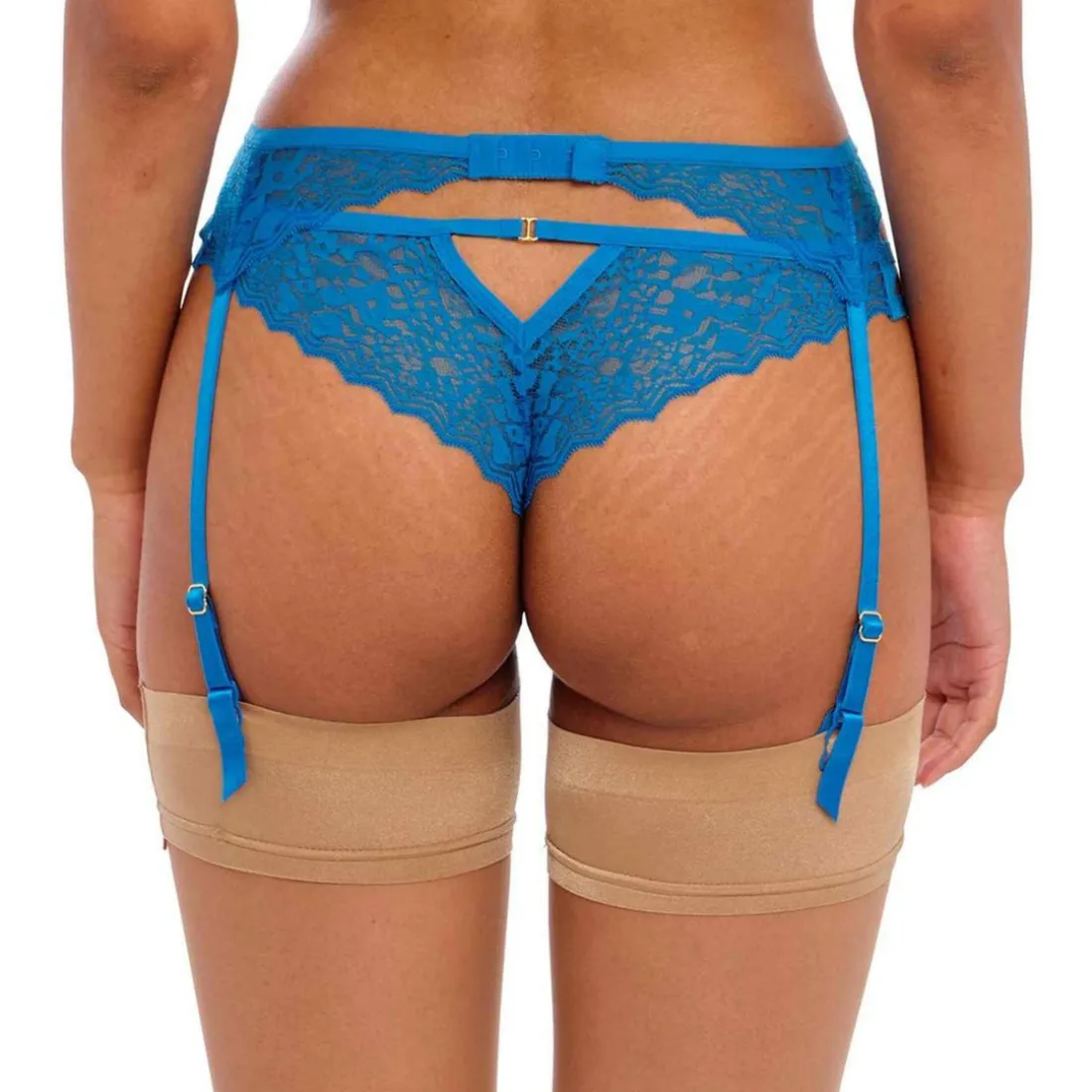 Porte-jarretelles en dentelle Freya Bleu
