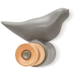 Portemanteau mural, patère design 'MOANO' gris en forme d'oiseau