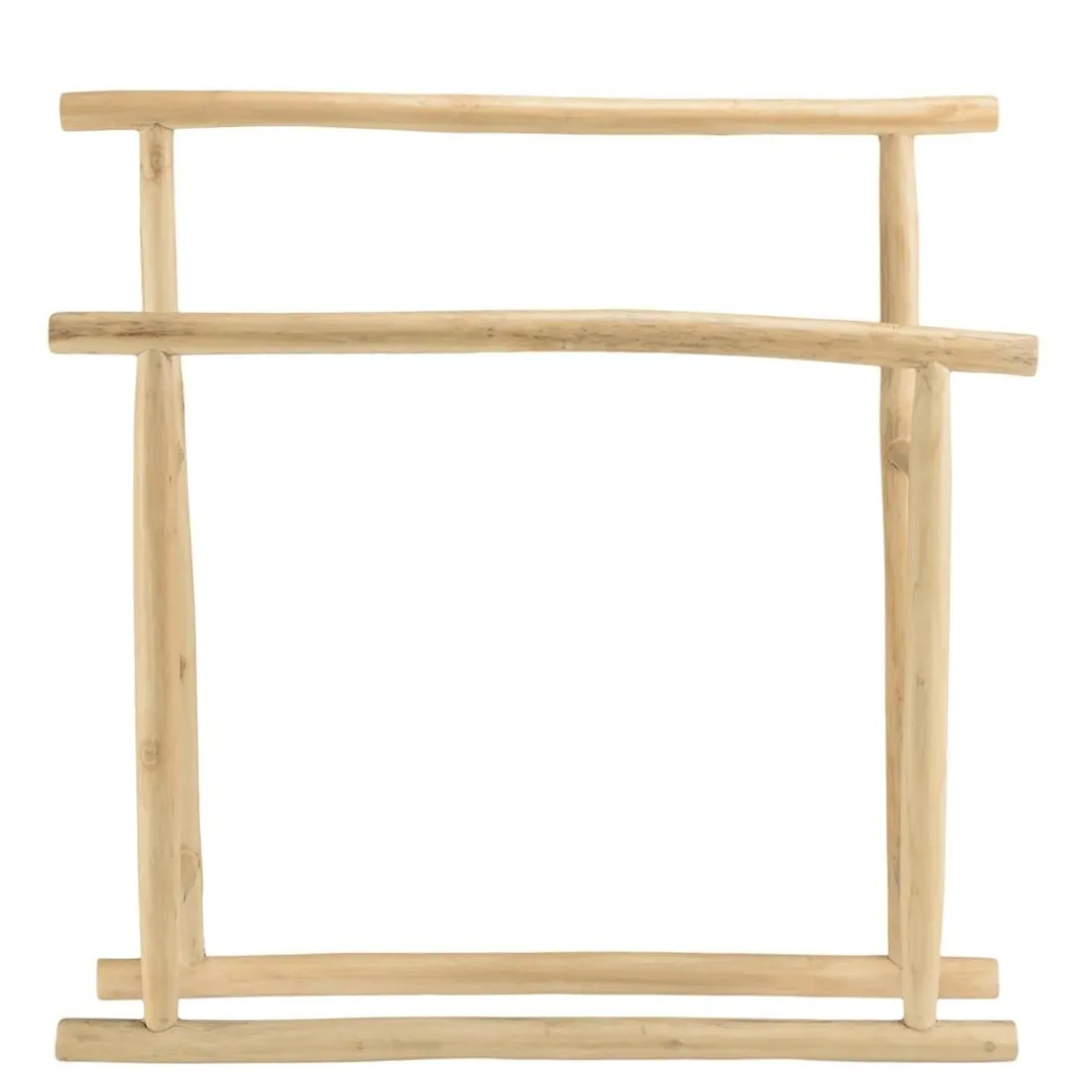 Porte-serviettes double portant en branches de Teck naturel WILL Beige