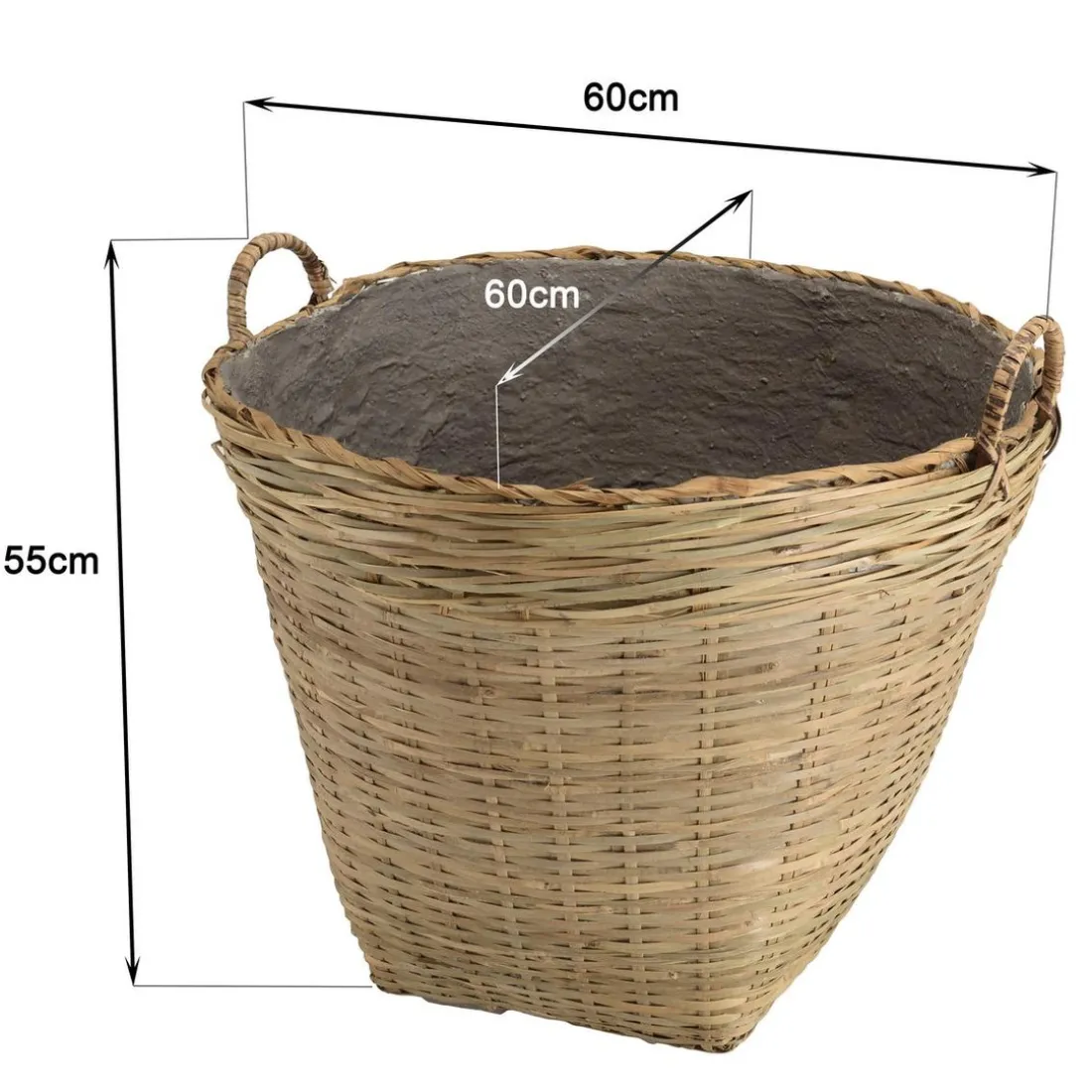 Pot de fleur ovale grand modèle en bambou naturel HECTOR