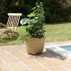 Pot de fleur rond en bambou naturel HECTOR