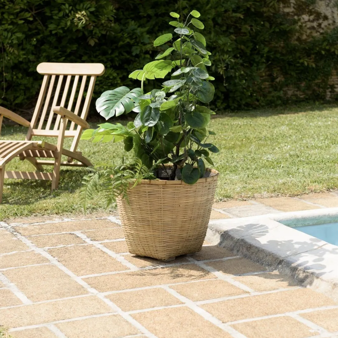 Pot de fleur rond en bambou naturel HECTOR