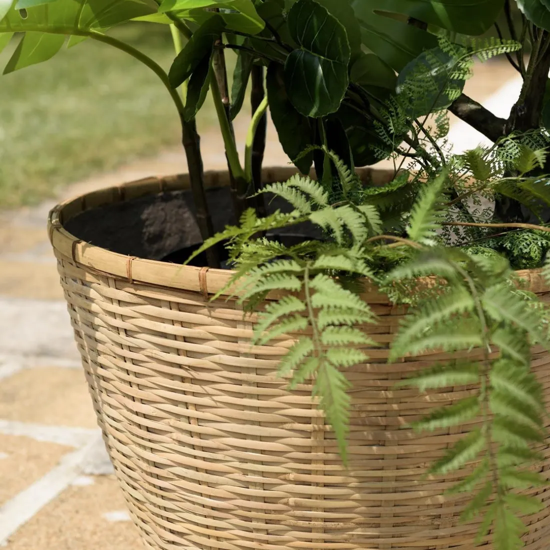 Pot de fleur rond en bambou naturel HECTOR