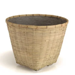 Pot de fleur rond en bambou naturel HECTOR