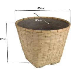 Pot de fleur rond en bambou naturel HECTOR