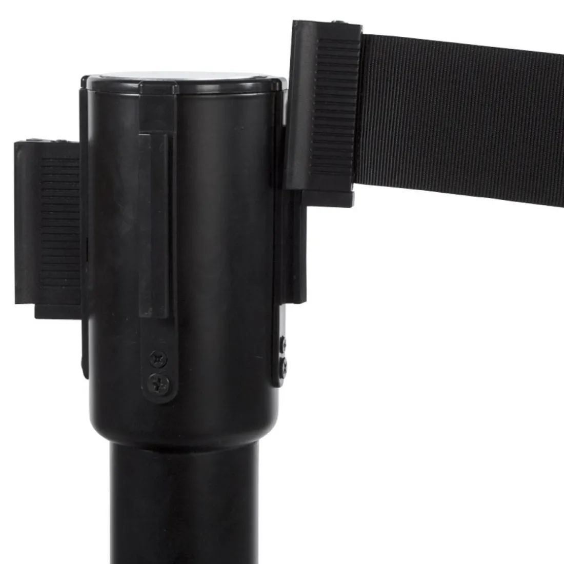 Potelet 'ZIP' noir à sangle pour files d'attente