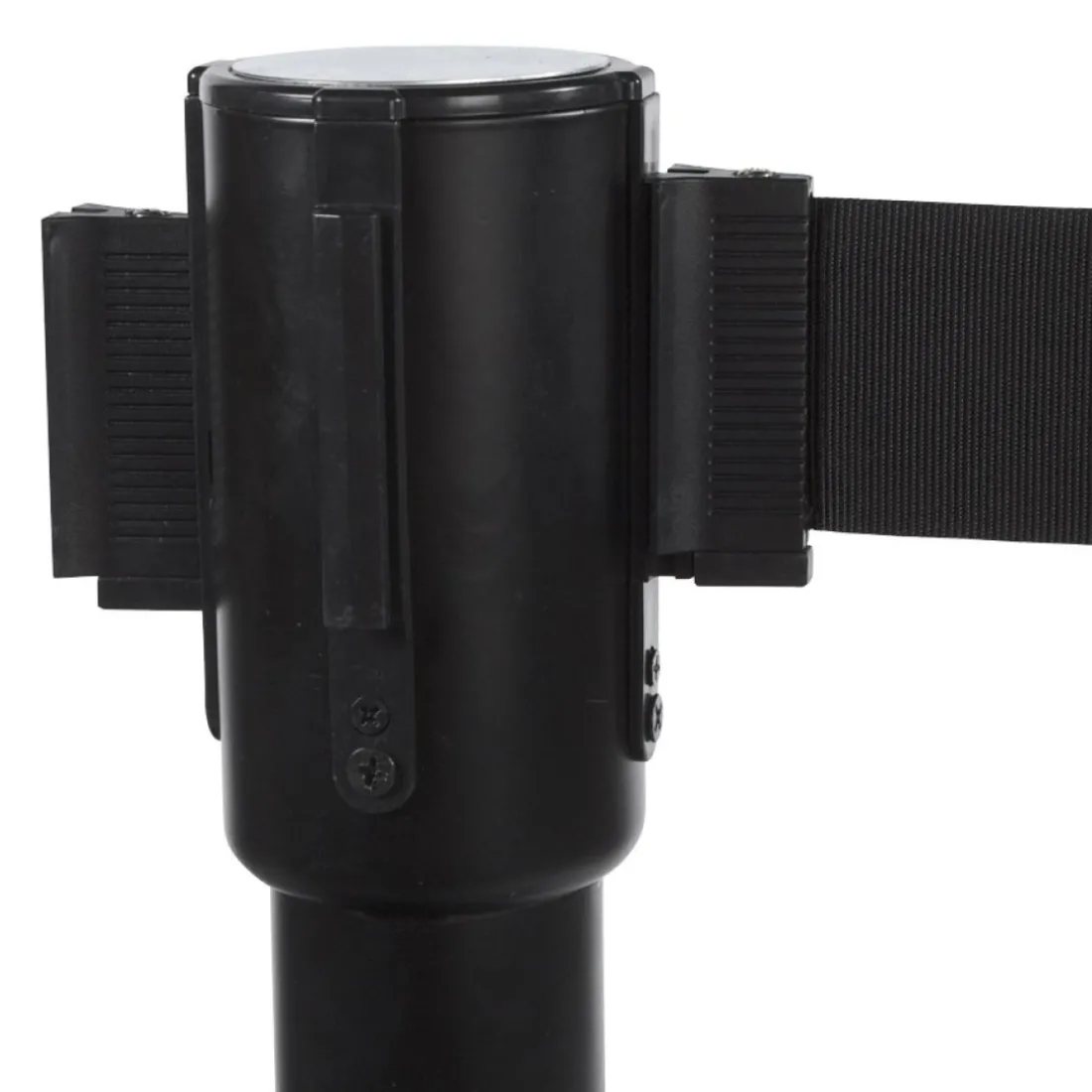 Potelet 'ZIP' noir à sangle pour files d'attente