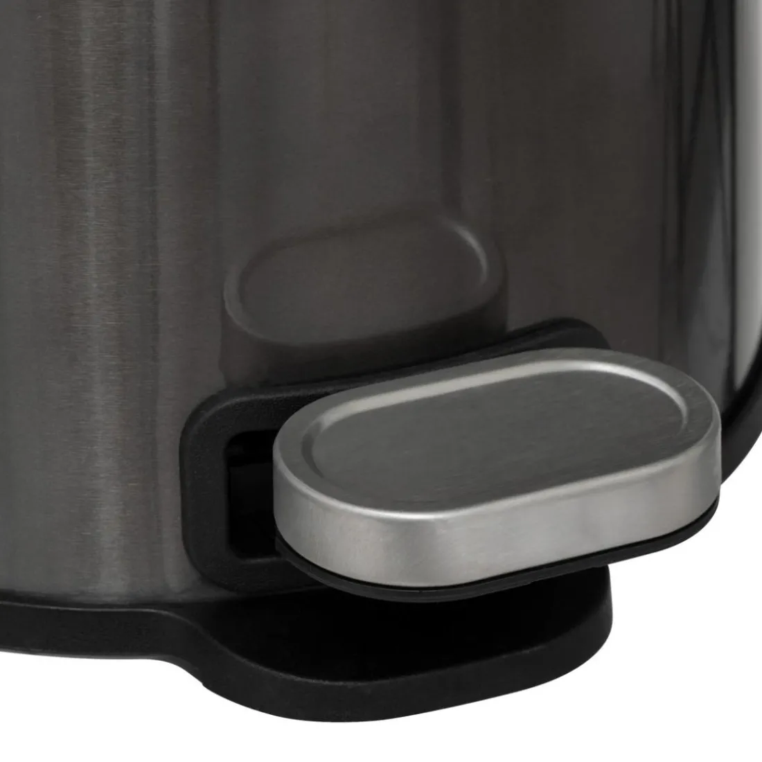 Poubelle métal et inox noir Delta