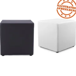 Pouf 'CUBE' de salon en matière synthétique noire