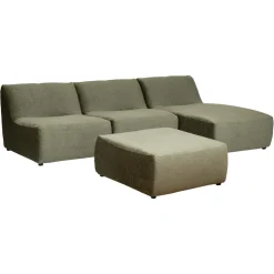 Pouf en velours vert cèdre