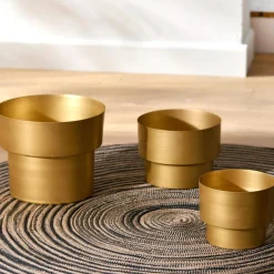 PRECIOR CACHE POT METAL DORE SMALL