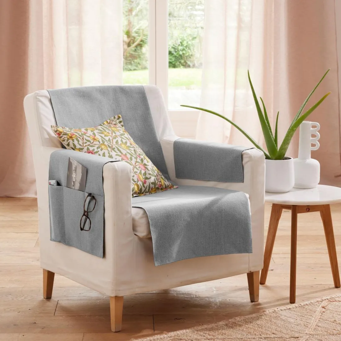 Protège canapé ECOGREEN 110x140 gris moyen