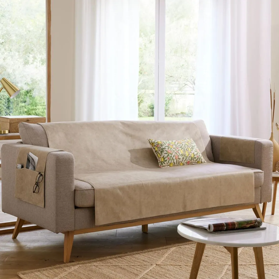 Protège canapé WHISPER 110x140 beige