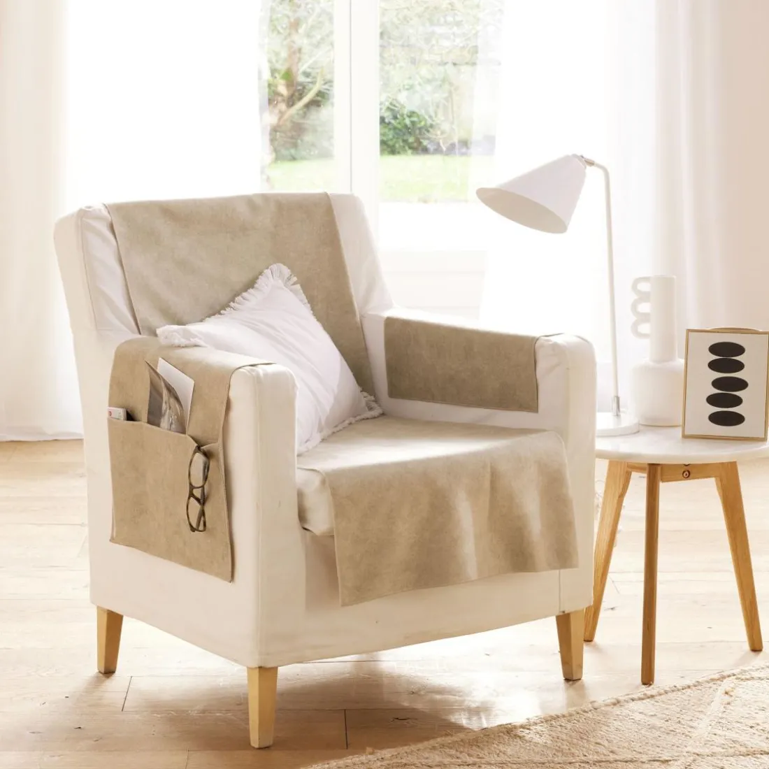 Protège canapé WHISPER 110x140 beige