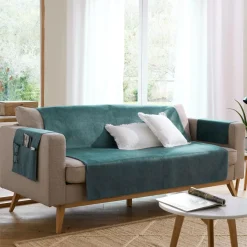 Protège canapé WHISPER 110x140 bleu artic