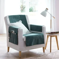 Protège canapé WHISPER 110x140 bleu artic