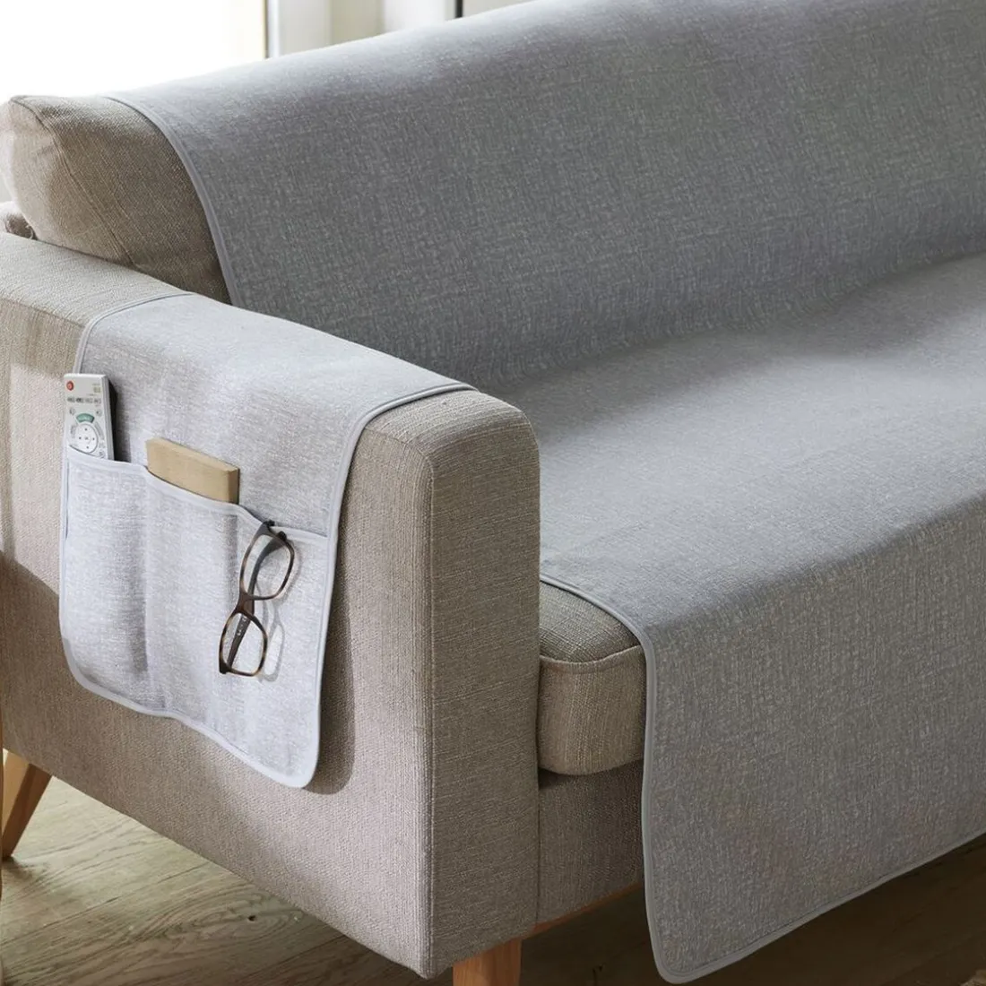 Protège fauteuil BOSQUE 55x200 gris perle