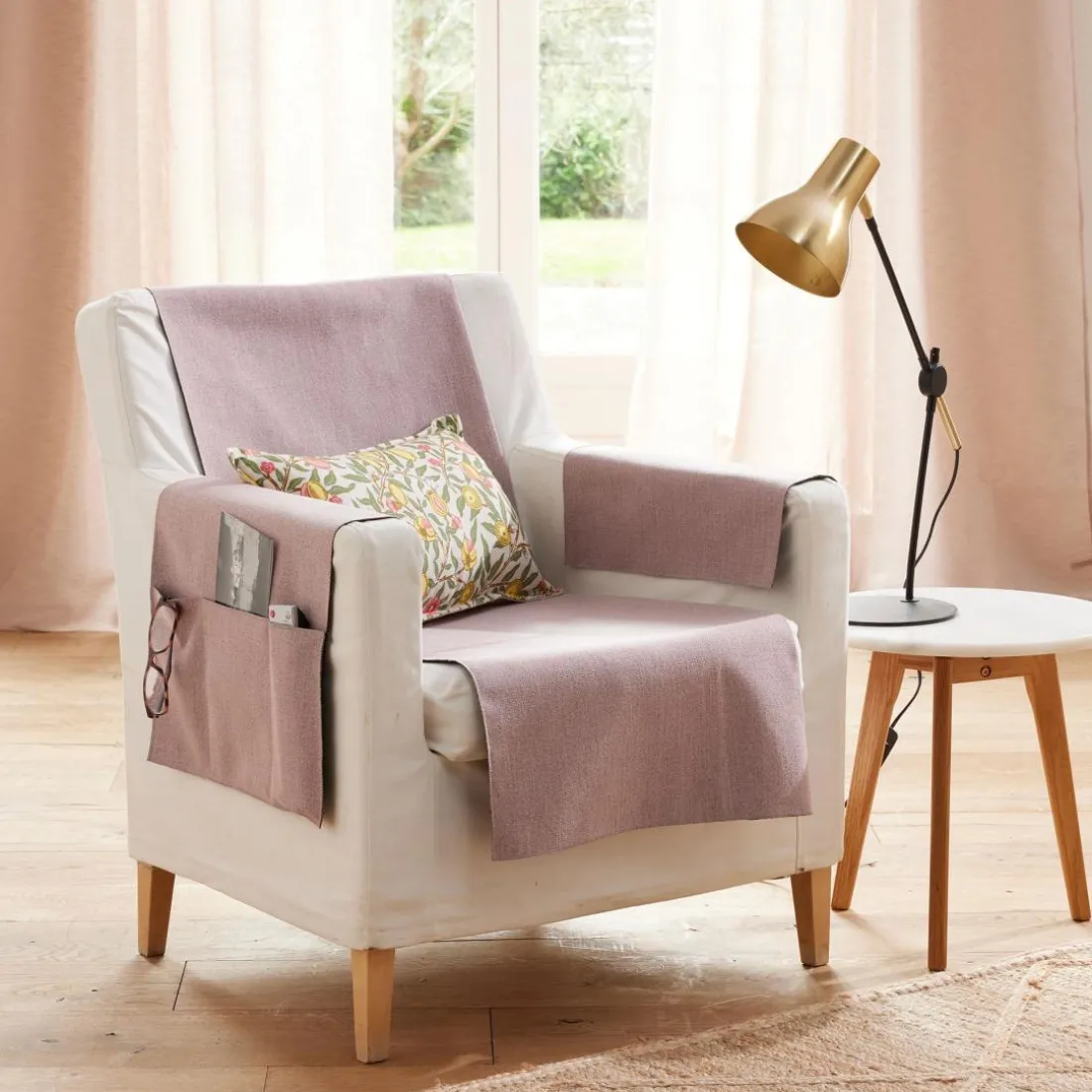 Protège fauteuil ECOGREEN 60x140 vieux rose